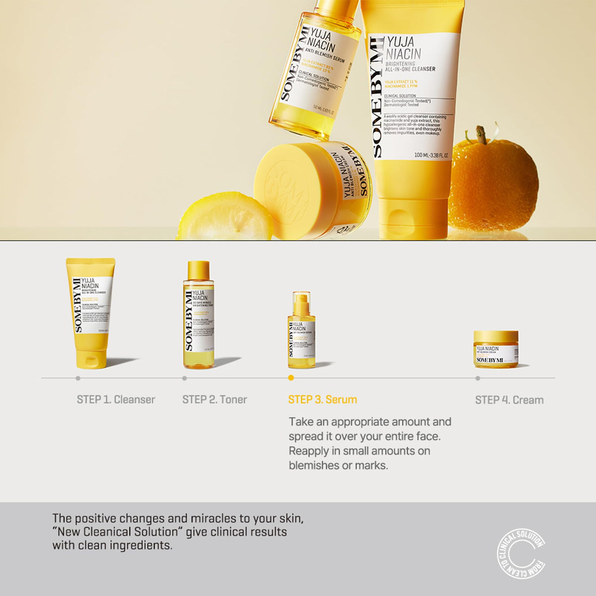 SOME BY MI illustrative before and after concept showing reduced dark spot appearance