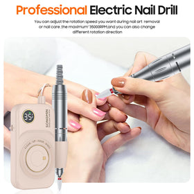 SONGMIN e-file in use during a manicure demonstrating precise filing control
