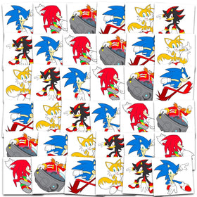 Sonic The Hedgehog close-up tattoo sheet detail with clear colorful designs benefit clarity