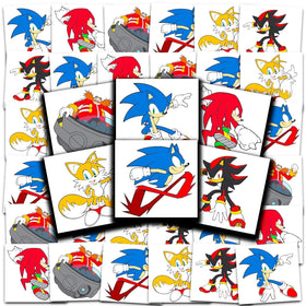 Sonic The Hedgehog tattoos inside party bag with eggs showing convenient party-ready benefit