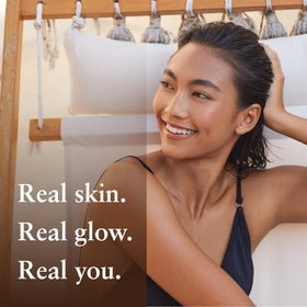 Soothing House bottle on vanity styled in bathroom for everyday ritual benefit