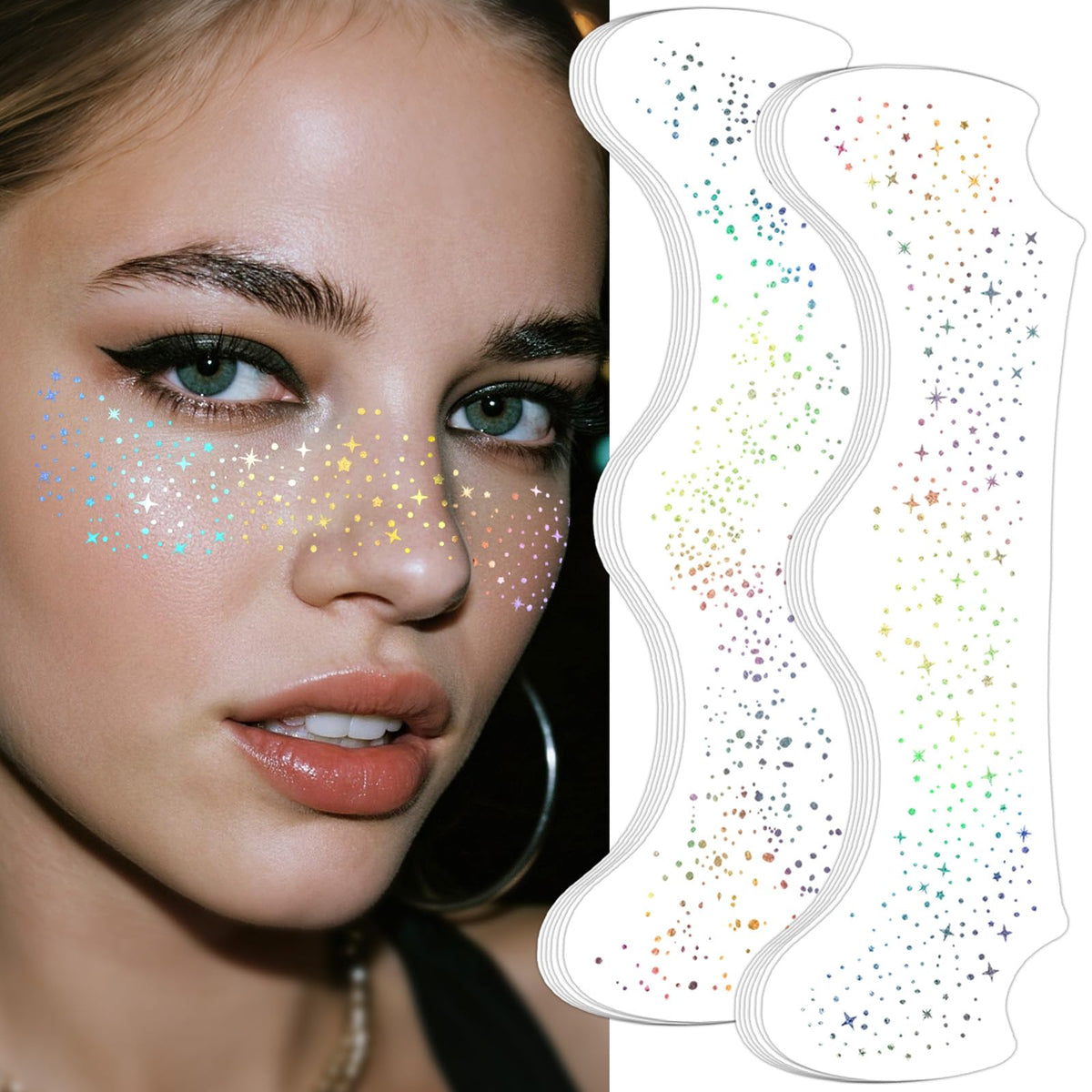 SOOVSY front packaging showing 24-piece glitter freckles kit and variety benefit