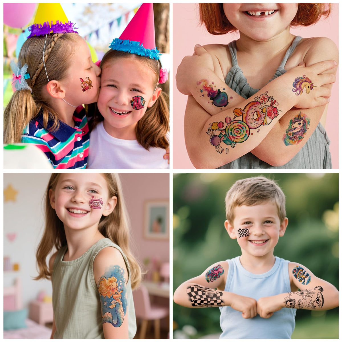 SOOVSY assortment of small tattoos arranged to show mix-and-match fun
