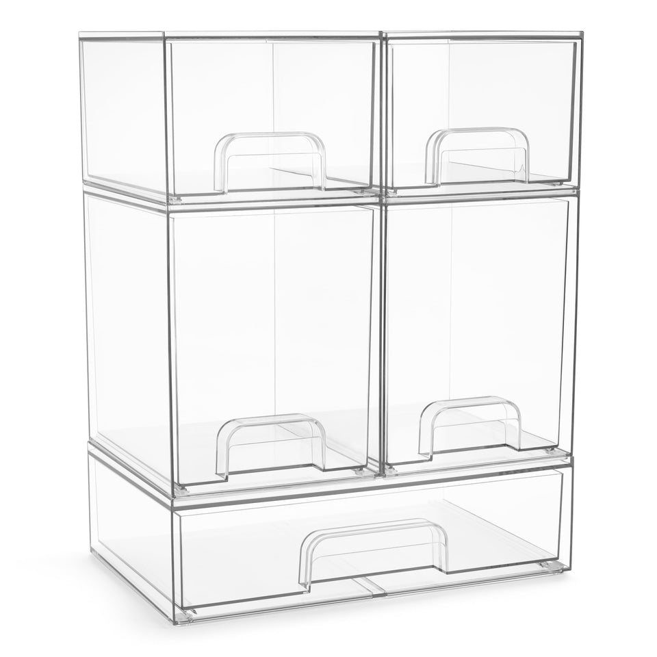 Sorbus front view clear drawer set shows neat organization and visibility