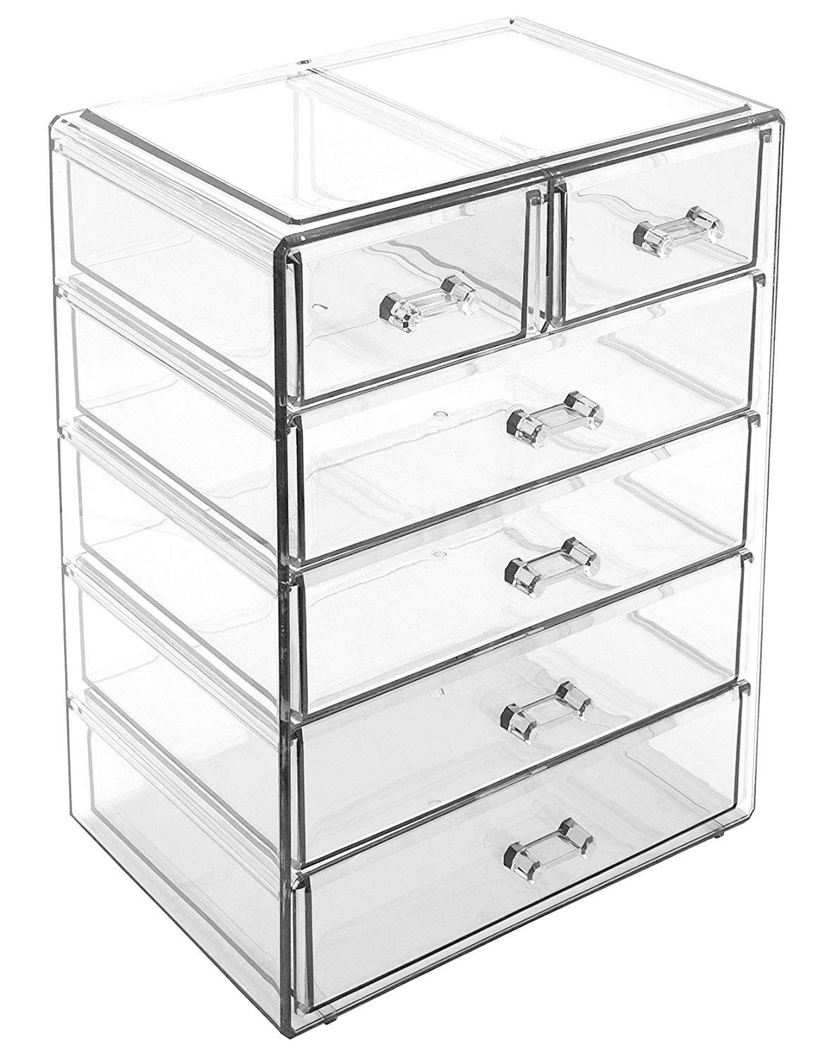 Sorbus on bathroom vanity illustrating neat storage and stylish presentation