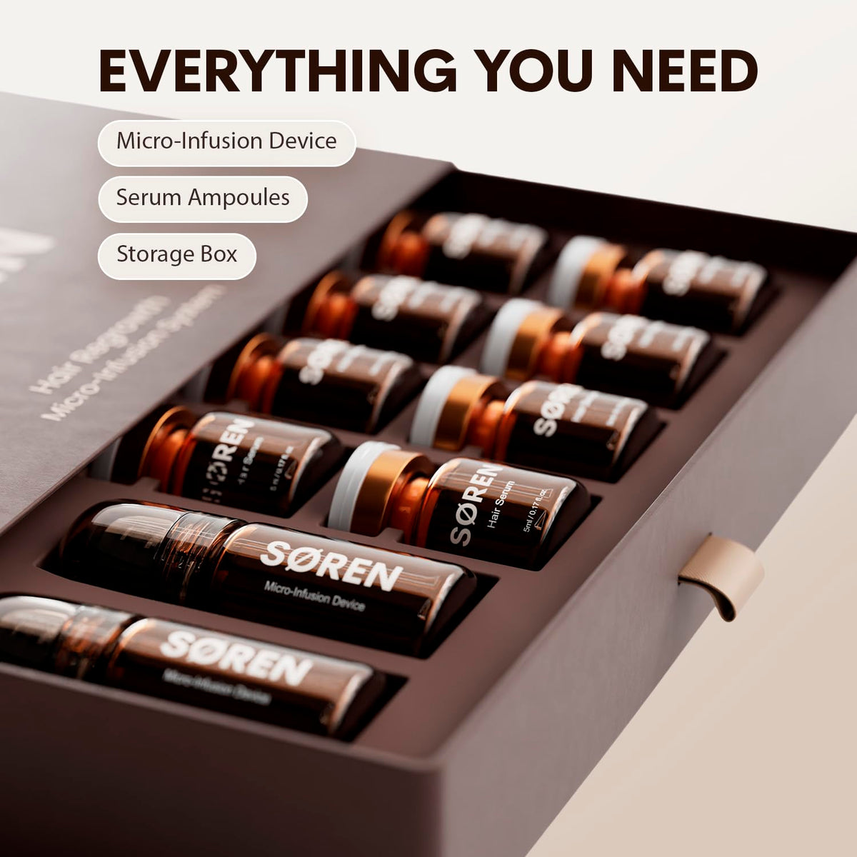 SØREN serum texture on finger showing lightweight non-greasy absorption