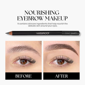 SORMÉ eyebrow pencil in a makeup kit flatlay, convenient for touchups on the go