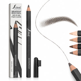 SORMÉ front packaging showing pencil and spoolie, compact travel-friendly brow tool