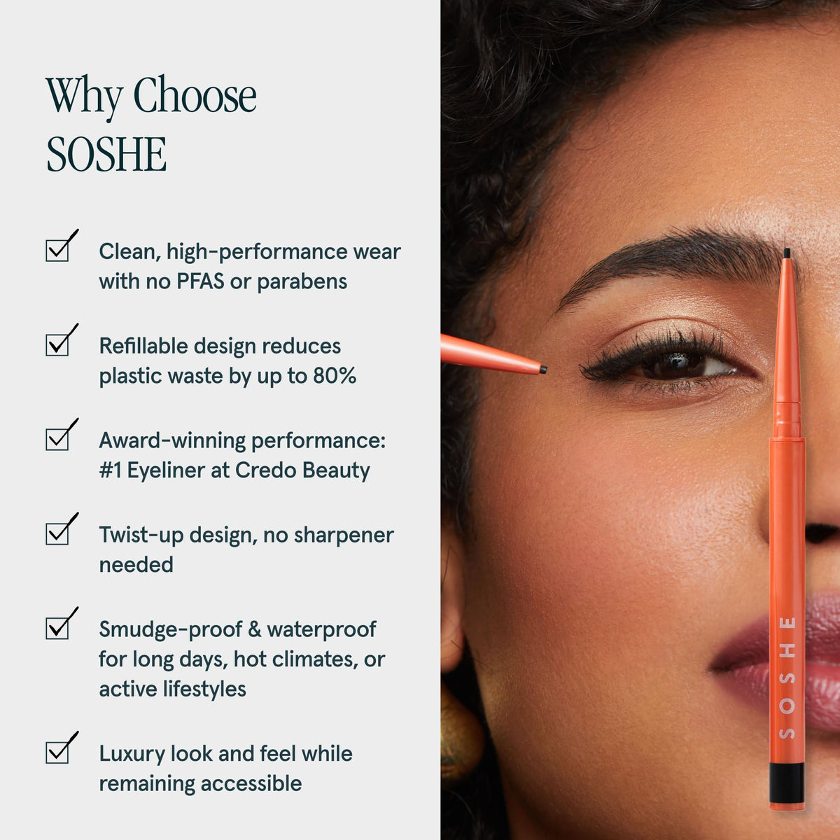 SOSHE refill mechanism detail emphasizing easy refill and sustainable design