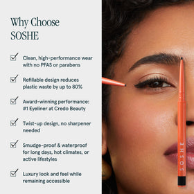 SOSHE hand holding liner showing compact size and travel-friendly convenience