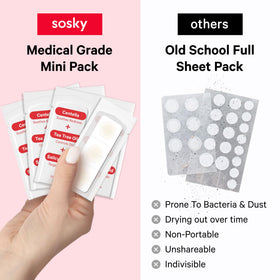 Sosky ingredient view with salicylic acid and centella for calming benefit