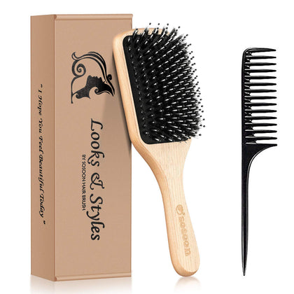 Sosoon front packaging paddle brush showing complete set and benefits