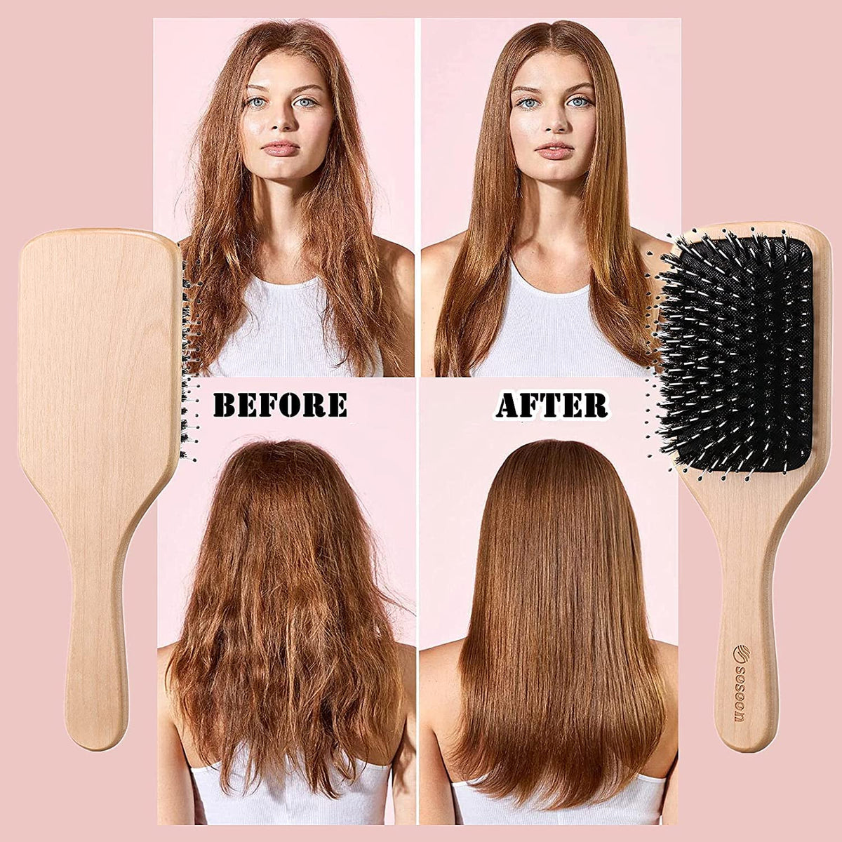 Sosoon nylon pin ball tips detail protecting scalp and detangling