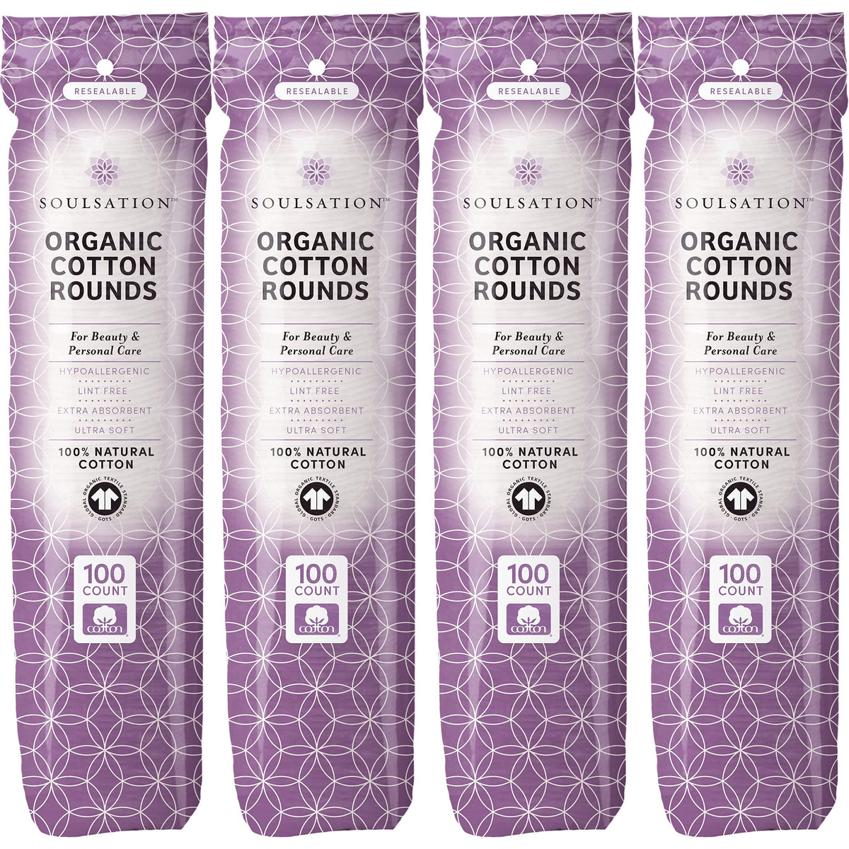SoulSation front packaging showing 400 count and organic label, convenience benefit