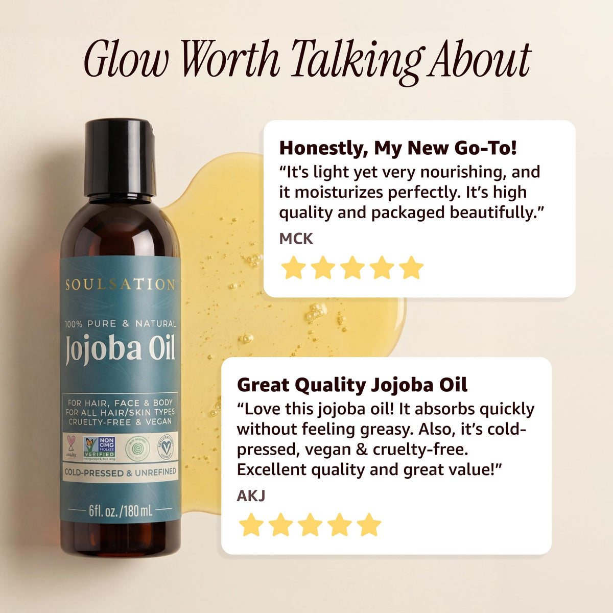 SOULSATION massaging oil into beard to soften and detangle hair