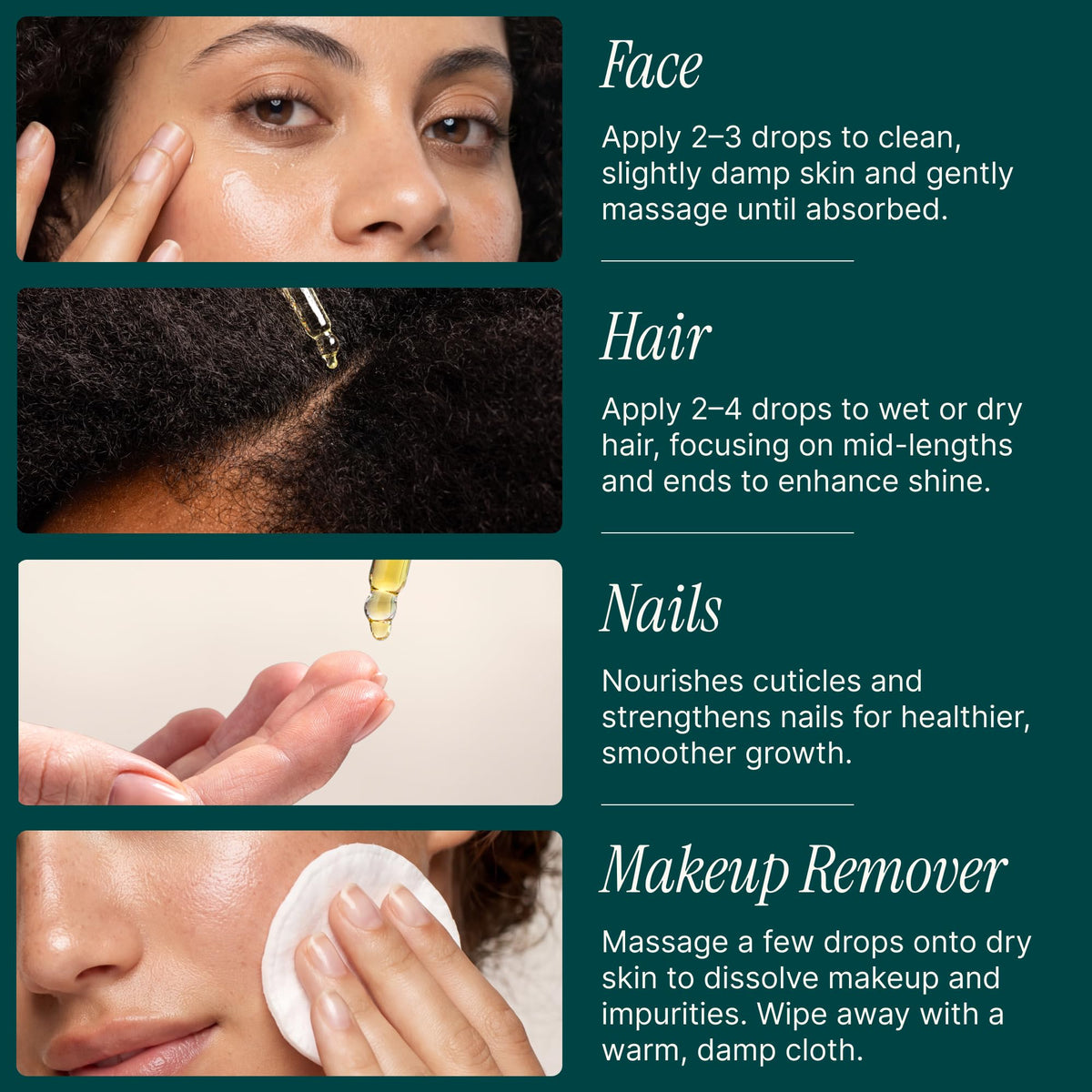 SOULSATION dropper applying oil to face for lightweight hydration