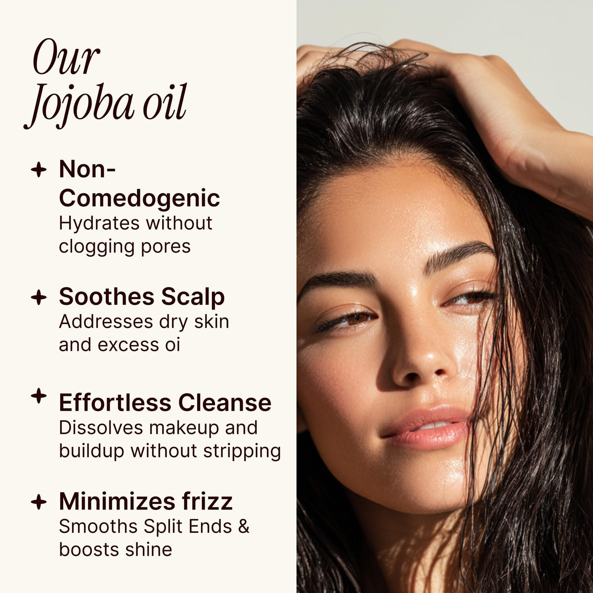 SOULSATION applying oil to hair ends to add softness and shine