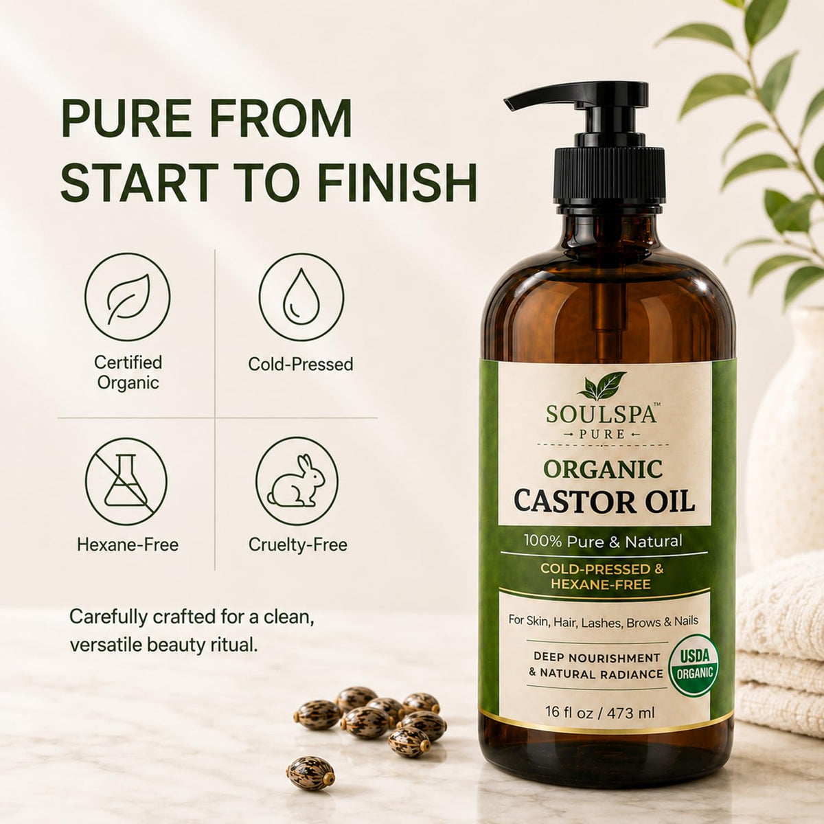 SOULSPA PURE on cuticles and nails showing nail hydration and softening benefit