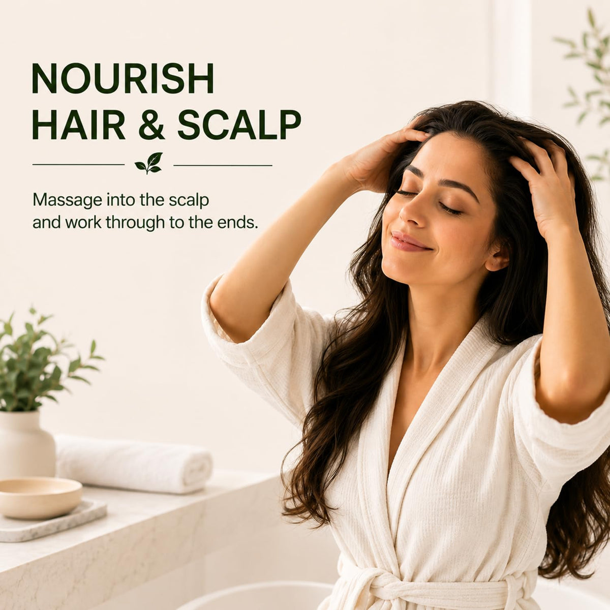 SOULSPA PURE applied during scalp massage to improve product distribution benefit