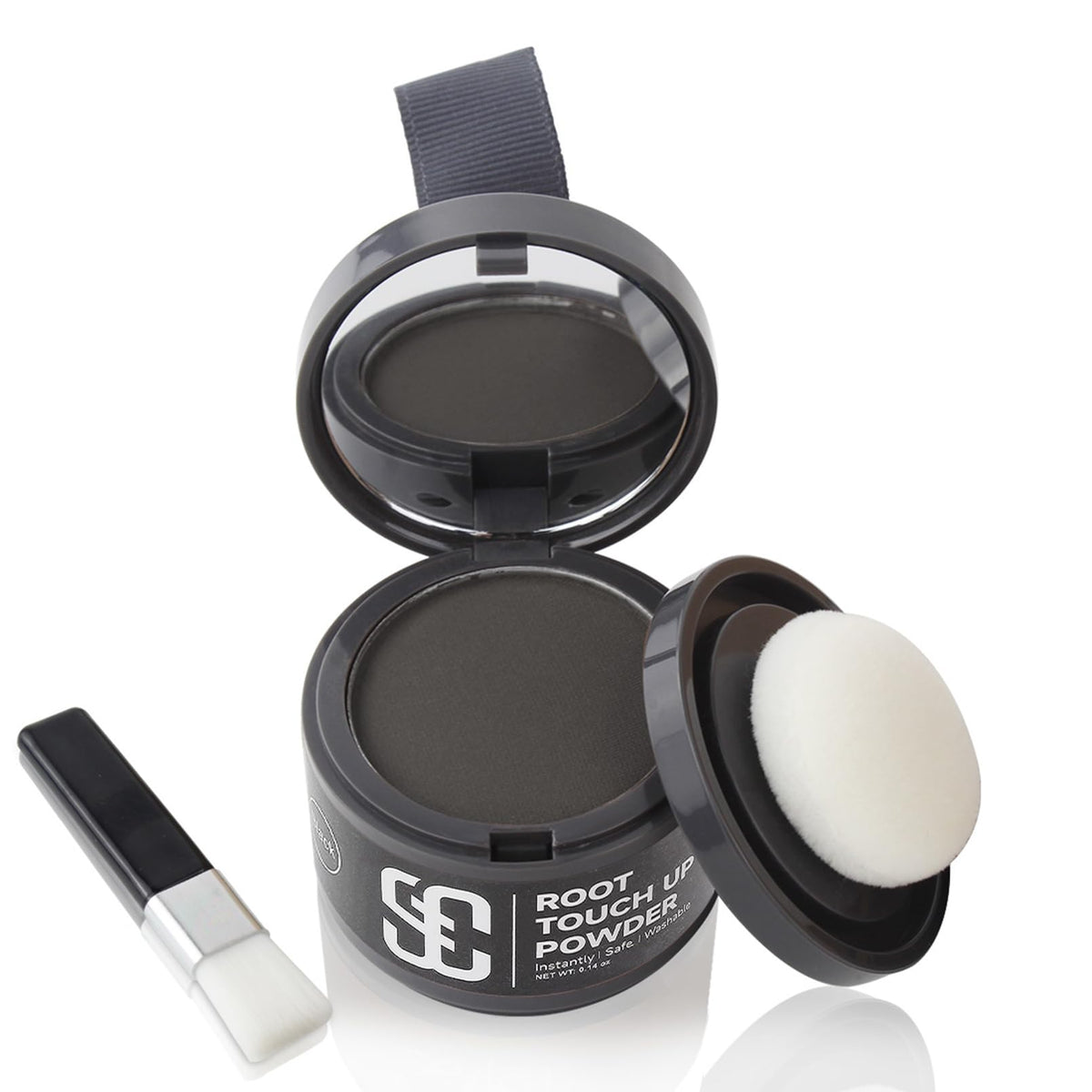 SOVONCARE compact open with mirror showing ready-to-use powder benefit quick touch-ups