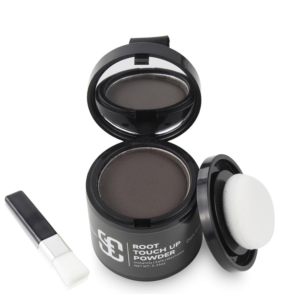 SOVONCARE compact front view showing dark brown shade and travel-ready design benefits
