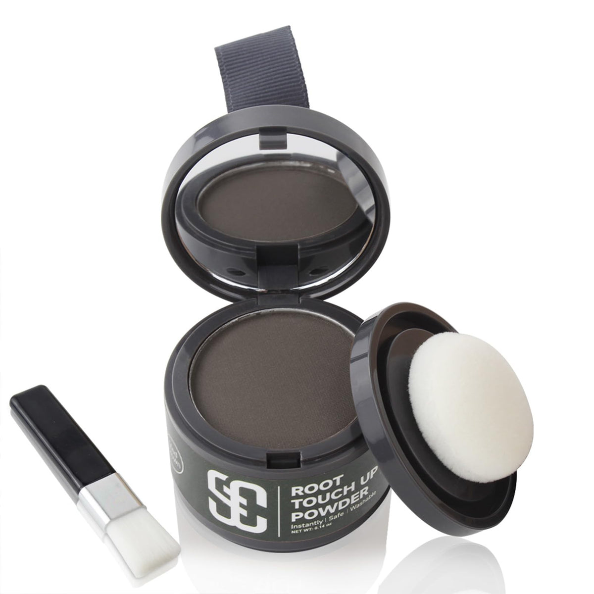 SOVONCARE front compact open showing powder and mirror for quick coverage