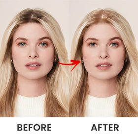 SOVONCARE sponge applicator depositing powder for targeted root coverage and natural blending