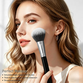 SOYOK brush applying foundation on skin to show even coverage and streak-free finish