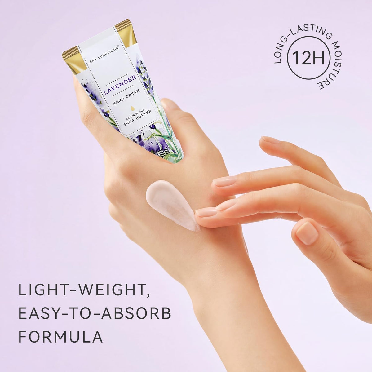 spa luxetique body butter texture spread demonstrating rich moisturizing benefit