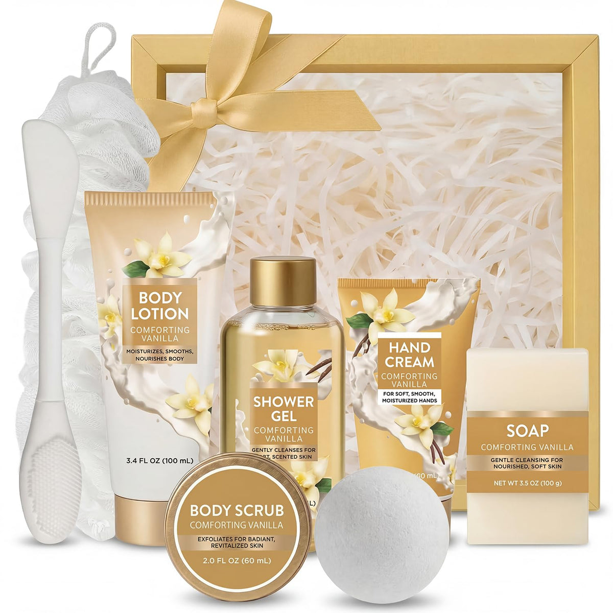 Spa Luxetique WORLD front packaging showing full gift set and clear box benefit presentation