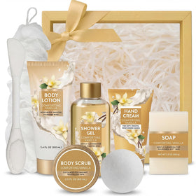 Spa Luxetique WORLD front packaging showing full gift set and clear box benefit presentation
