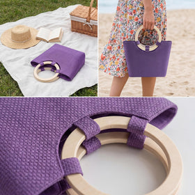 spa luxetique tote bag with wooden handles displayed as reusable stylish gift