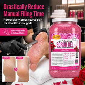 SPA REDI technician applying gel to foot for precise exfoliation and hydration