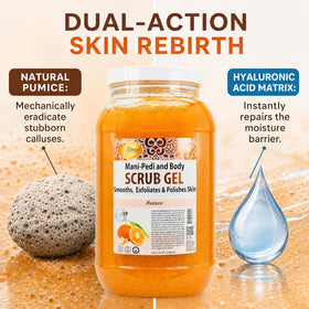 SPA REDI gel texture close-up illustrating pumice particles and smooth gel