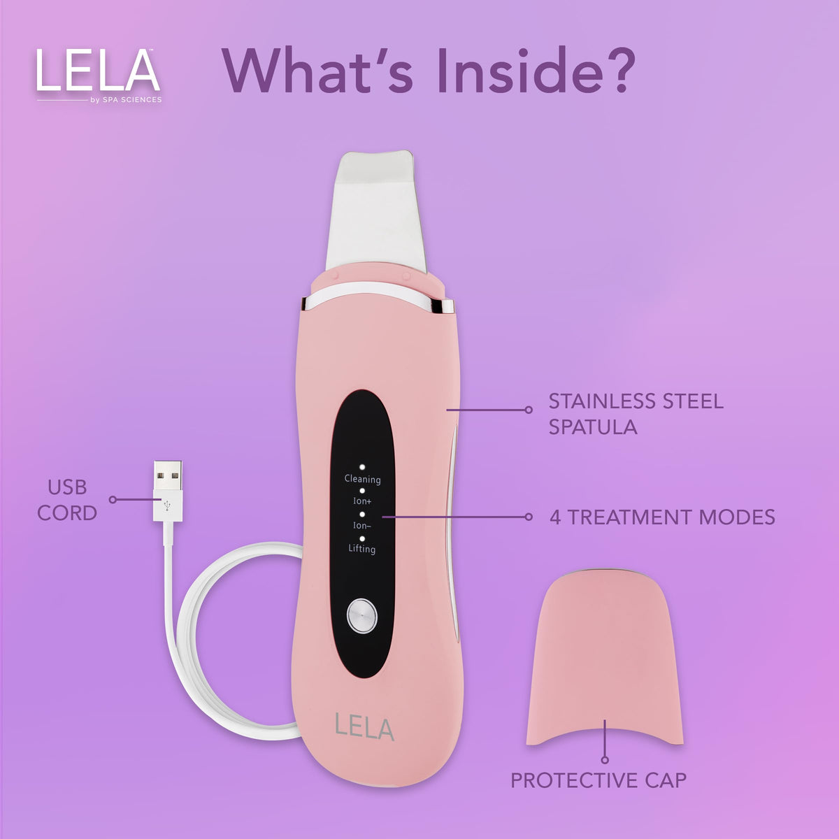 SPA SCIENCES LELA held in hand to show compact size and easy portability benefit