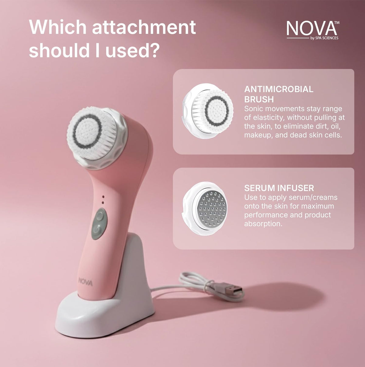 Spa Sciences NOVA held in hand to show scale and comfortable grip for daily use
