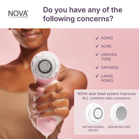 Spa Sciences NOVA infusion head detail demonstrating serum massage and improved product absorption