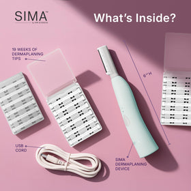 SPA SCIENCES SIMA USB connector plugged in illustrating rechargeable convenience