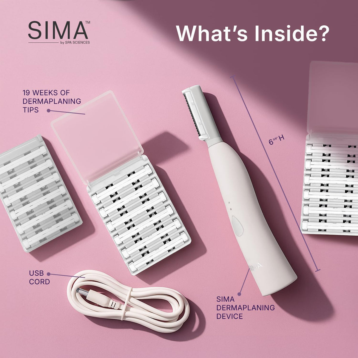 SPA SCIENCES SIMA USB charging port shown for convenient rechargeability and travel readiness