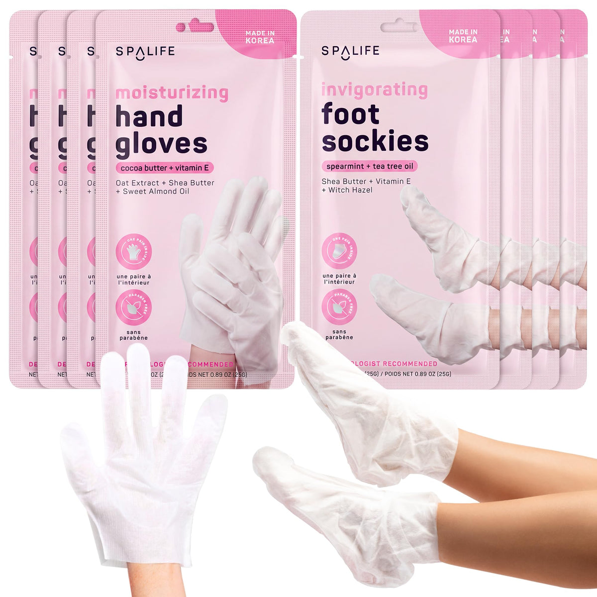 SpaLife front packaging showing complete hand and foot treatment set benefits