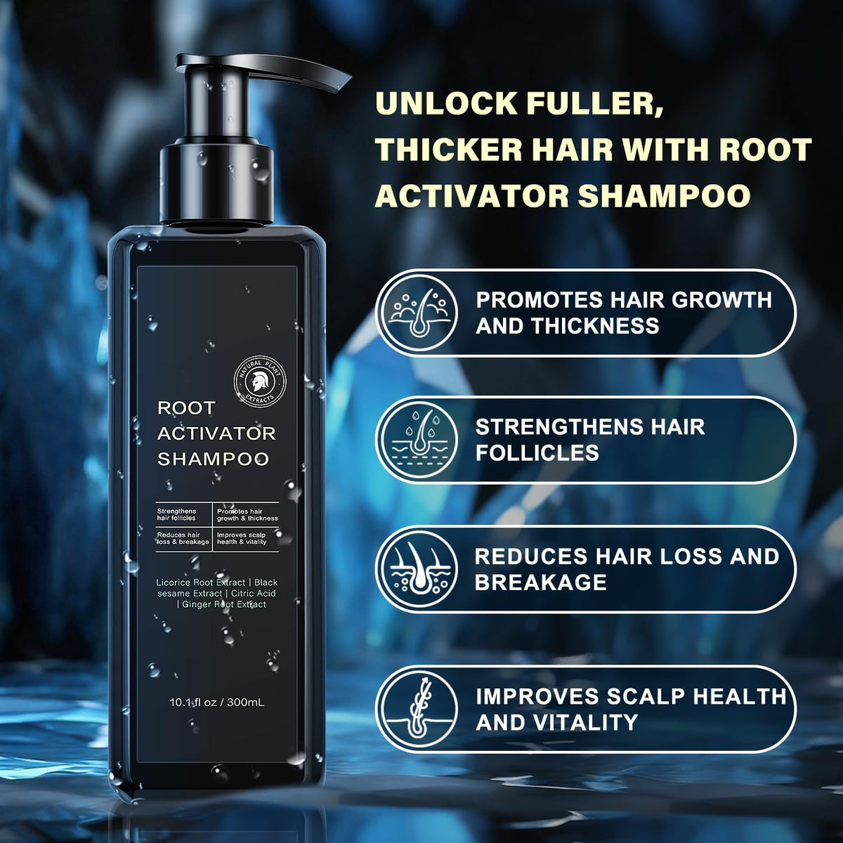 SPARTAN HAIR back label with ingredients list highlighting plant extracts