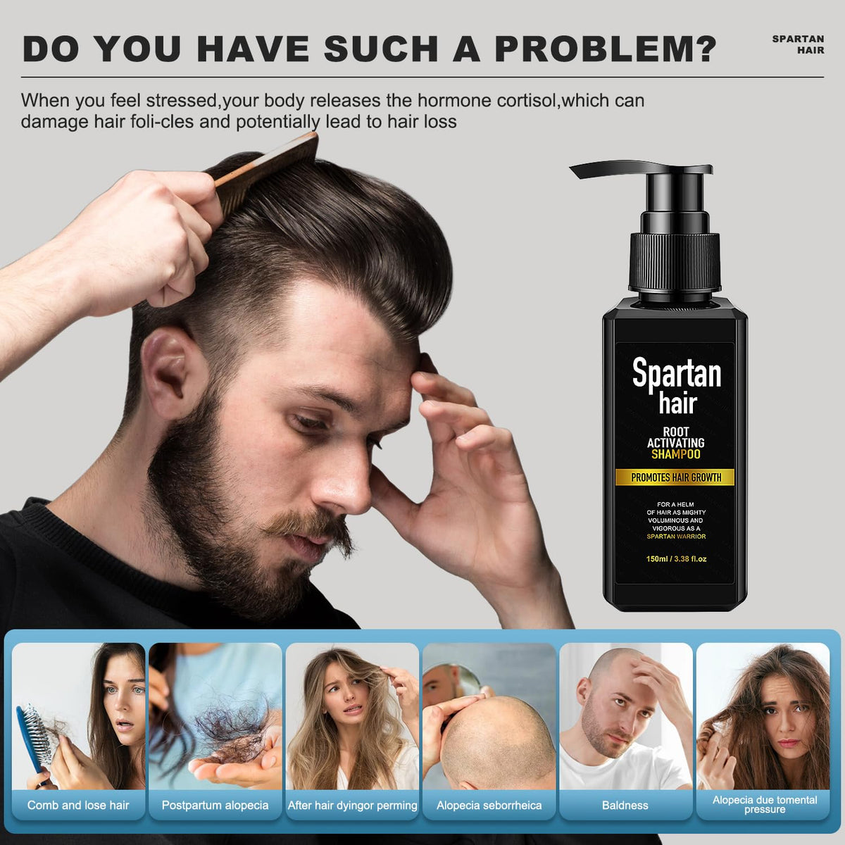 SPARTAN HAIR botanicals close-up highlighting root-nourishing ingredients