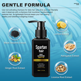 SPARTAN HAIR shampoo lather texture demonstrating gentle foam