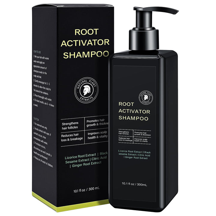 SPARTAN HAIR front bottle showing product and benefits for thicker hair