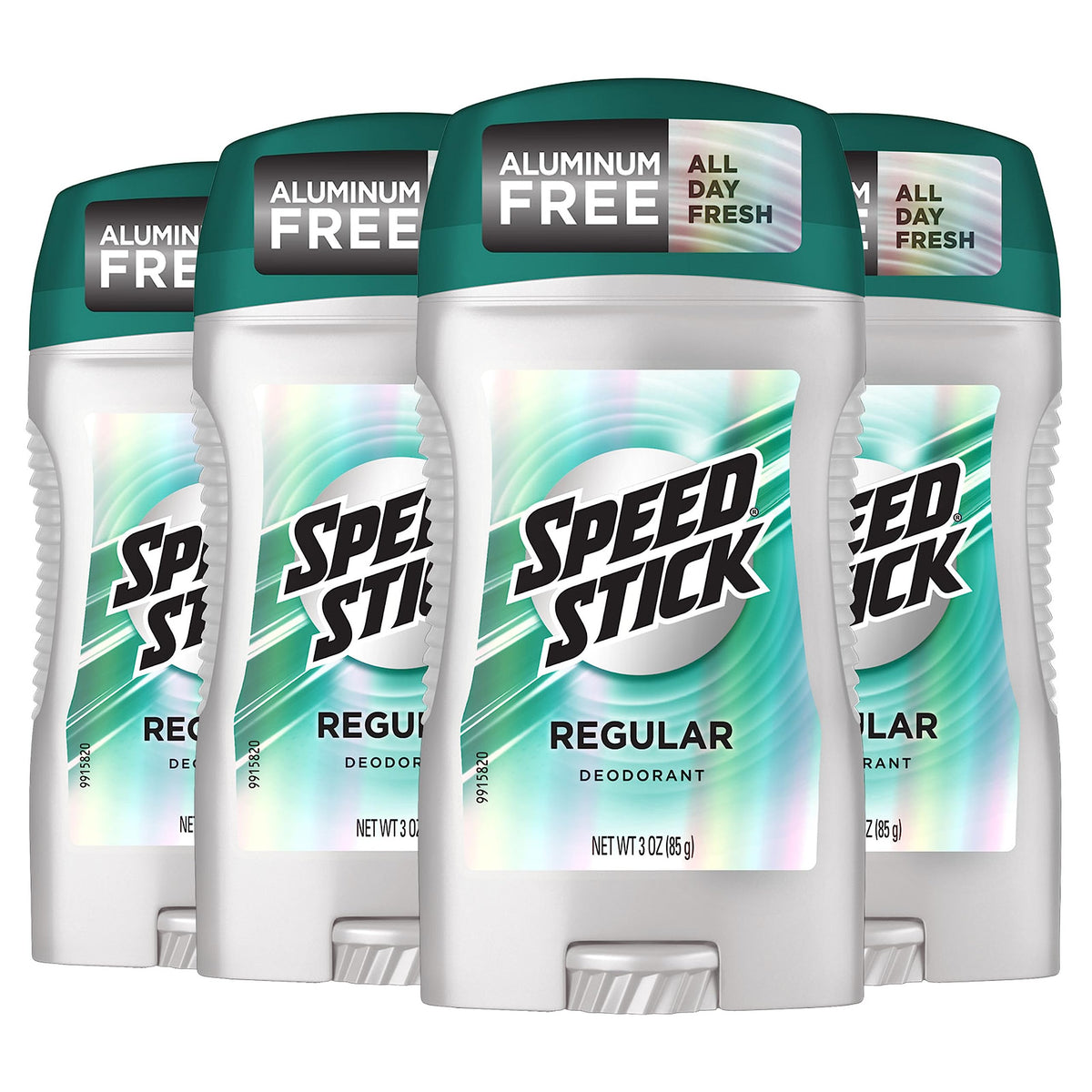 Speed Stick front packaging showing 4-pack and clean scent benefit