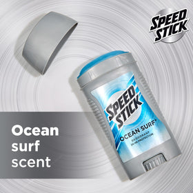 Speed Stick Ocean Surf size comparison in hand showing travel friendly benefit