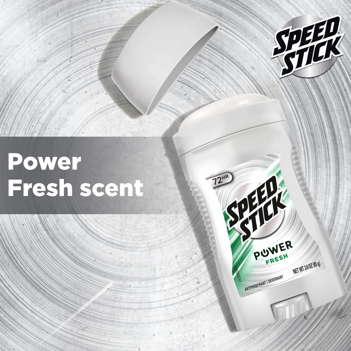 Speed Stick texture apply demo illustrating quick-drying confidence benefit