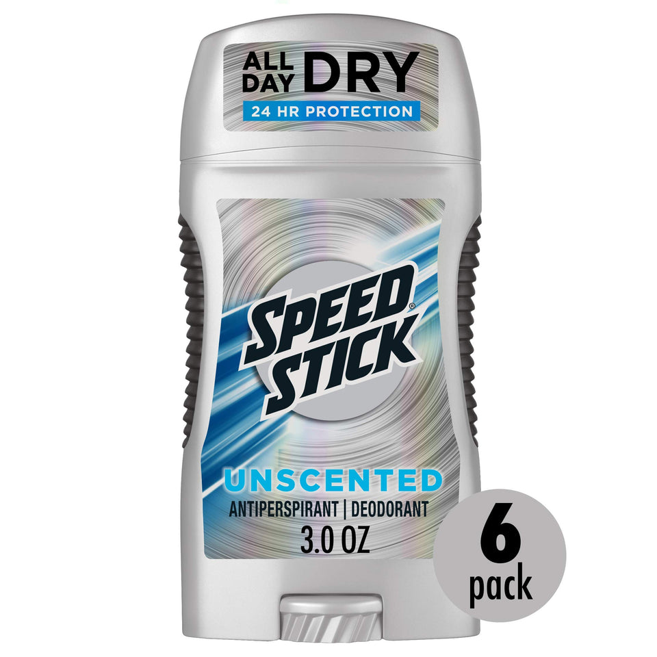 Speed Stick unscented front packaging showing label and size for reliable protection