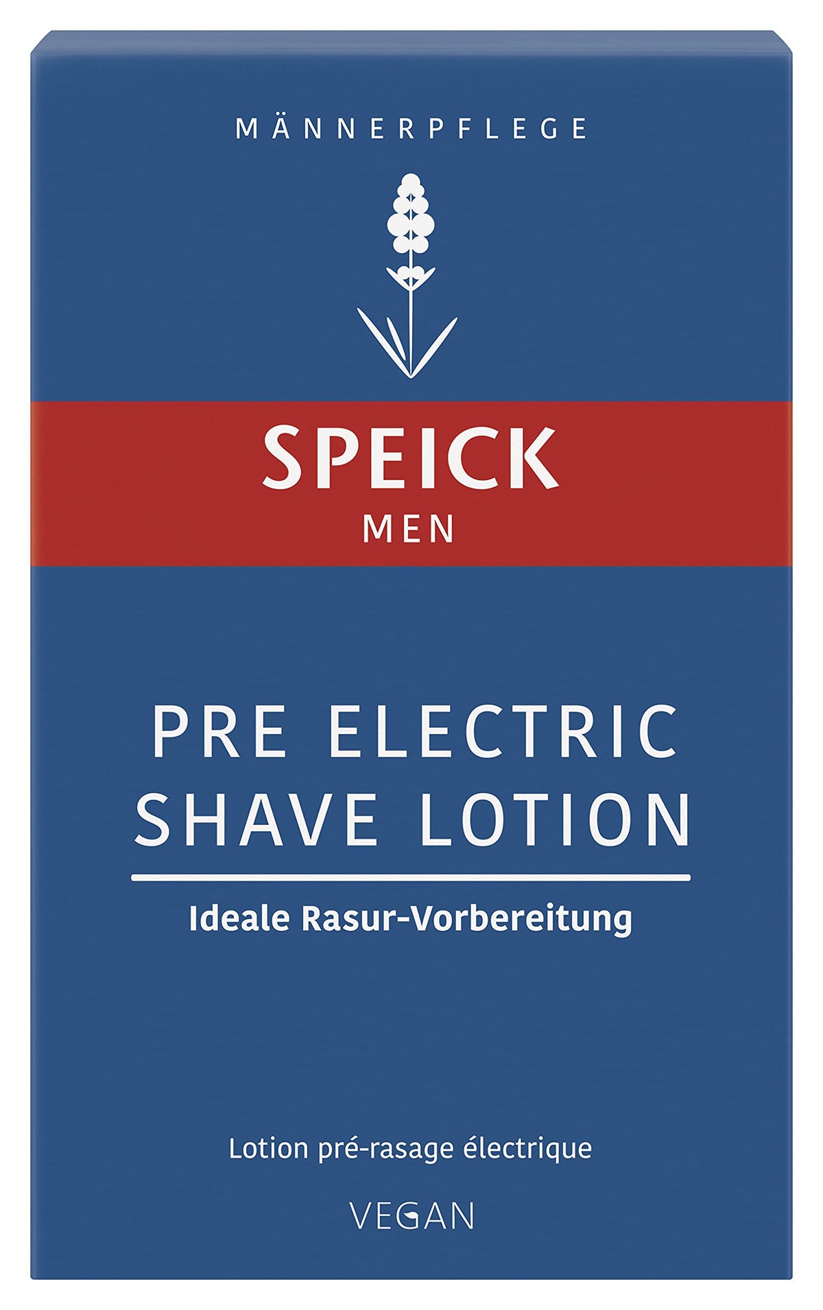 Speick label detail highlighting lavender oil and vegan formulation benefits
