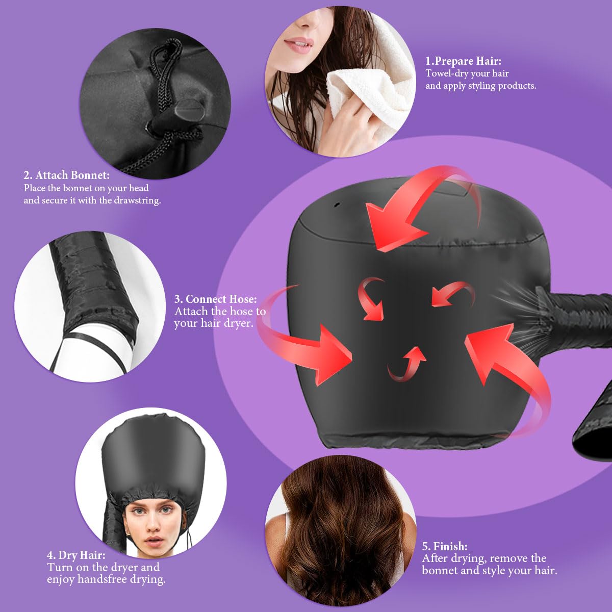 SpiralScgv folded bonnet packed for travel showing portability and lightweight convenience